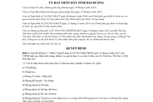 Quyết định 09/2020/QĐ-UBND sửa đổi quy định chức năng nhiệm vụ Sở Văn hóa tỉnh Hải Dương