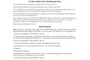 Quyết định 11/2020/QĐ-UBND sửa đổi quy định chức năng nhiệm vụ Sở Khoa học Hải Dương