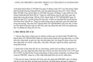 Kế hoạch 115/KH-BGDĐT 2020 công tác phổ biến giáo dục pháp luật ngành giáo dục