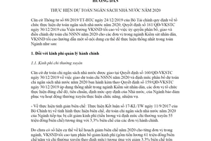 Hướng dẫn 17/HD-VKSTC 2020 thực hiện dự toán ngân sách nhà nước