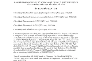 Quyết định 07/2020/QĐ-UBND quy định quản lý thực hiện dự án đầu tư công tỉnh Hà Tĩnh