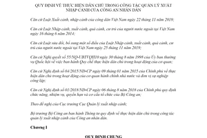 Thông tư 19/2020/TT-BCA thực hiện dân chủ trong công tác quản lý xuất nhập cảnh của Công an