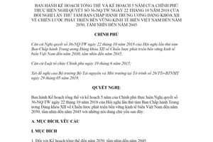 Nghị quyết 26/NQ-CP 2020 Kế hoạch thực hiện Nghị quyết 36-NQ/TW phát triển bền vững kinh tế biển