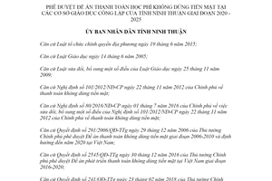 Quyết định 35/QĐ-UBND 2020 thanh toán học phí không dùng tiền mặt tại cơ sở giáo dục Ninh Thuận