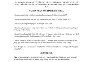 Quyết định 05/2020/QĐ-UBND tiêu chí xét duyệt hồ sơ thành lập Văn phòng công chứng Khánh Hòa