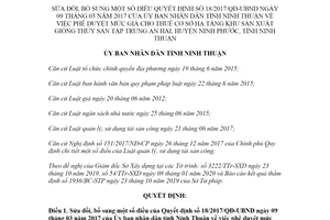 Quyết định 05/2020/QĐ-UBND sửa đổi mức giá cho thuê cơ sở hạ tầng An Hải Ninh Phước Ninh Thuận