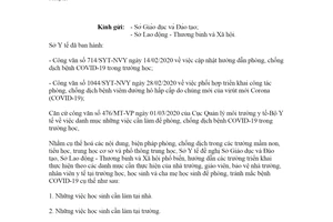 Công văn 1156/SYT-NVY 2020 việc cần làm phòng chống COVID-19 trường học Hồ Chí Minh