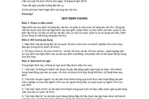 Nghị định 30/2020/NĐ-CP công tác văn thư