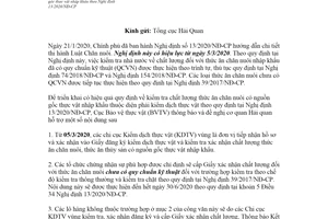 Công văn 405/BVTV-KH 2020 kiểm tra thức ăn chăn nuôi nhập khẩu theo Nghị định 13/2020/NĐ-CP