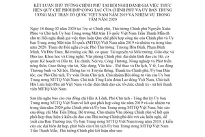 Thông báo 75/TB-VPCP 2020 kết luận thực hiện Quy chế phối hợp công tác và nhiệm vụ trọng tâm