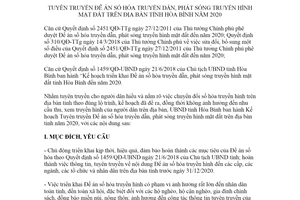 Kế hoạch 28/KH-UBND 2020 tuyên truyền số hóa truyền dẫn phát sóng truyền hình mặt đất Hòa Bình