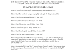 Quyết định 03/2020/QĐ-UBND tổ chức Phòng Tài chính Ủy ban huyện Bình Chánh Hồ Chí Minh