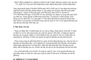 Kế hoạch 602/KH-UBND 2020 nhiệm vụ trong quản lý bảo vệ tài nguyên khoáng sản Ninh Thuận