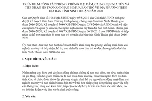 Kế hoạch 605/KH-UBND 2020 công tác phòng chống mại dâm cai nghiện ma túy Ninh Thuận