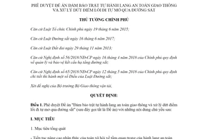 Quyết định 358/QĐ-TTg 2020 đảm bảo trật tự hành lang an toàn giao thông