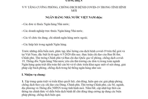 Công điện 02/CĐ-NHNN 2020 phòng chống dịch bệnh Covid-19 trong tình hình mới