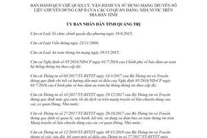 Quyết định 06/2020/QĐ-UBND vận hành mạng truyền số liệu chuyên dùng của Nhà nước Quảng Trị
