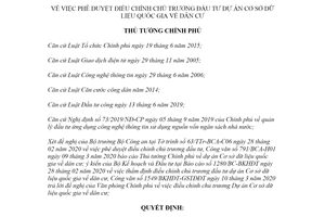 Quyết định 366/QĐ-TTg 2020 phê duyệt điều chỉnh chủ trương đầu tư Cơ sở dữ liệu quốc gia dân cư