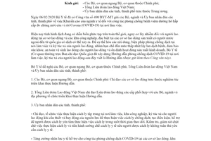 Công văn 1133/BYT-MT 2020 Phòng chống dịch Covid-19 nơi làm việc ký túc xá của người lao động