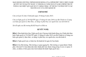 Nghị quyết 30/NQ-CP 2020 Chương trình hành động thực hiện Nghị quyết 39-NQ/TW