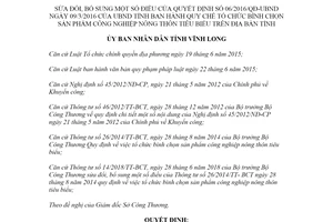 Quyết định 09/2020/QĐ-UBND sửa đổi Quy chế bình chọn sản phẩm công nghiệp nông thôn Vĩnh Long