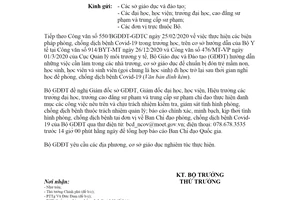 Công văn 696/BGDĐT-GDTC 2020 những việc cần làm phòng chống dịch Covid-19 trong trường học