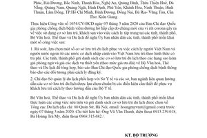 Công văn 947/BVHTTDL-TCDL 2020 sử dụng cơ sở lưu trú du lịch cách ly dịch bệnh Covid-19