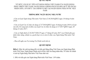Quyết định 422/QĐ-NHNN 2020 mức lãi suất tiền gửi bằng đồng Việt Nam Ngân hàng Chính sách xã hội