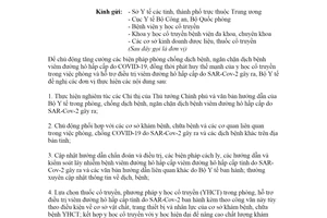 Công văn 1306/BYT-YDCT 2020 phòng chống bệnh viêm đường hô hấp cấp do SARS-Cov-2 bằng thuốc