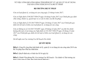 Quyết định 471/QĐ-BTP 2020 công bố công khai tình hình xử lý quản lý và sử dụng tài sản công