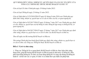 Quyết định 10/2020/QĐ-TTg quyền hạn cơ cấu tổ chức Tổng cục Thống kê