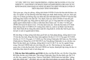 Chỉ thị 03/CT-UBND 2020 tiếp tục đẩy mạnh phòng chống dịch Covid 19 tỉnh Ninh Bình