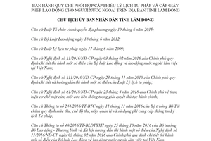 Quyết định 466/QĐ-UBND 2020 phối hợp cấp Phiếu Lý lịch Tư pháp Giấy phép lao động Lâm Đồng