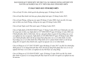 Quyết định 03/2020/QĐ-UBND các khoản đóng góp đối với người cai nghiện ma túy tỉnh Điện Biên