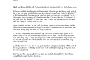 Công văn 1269/CV-BCĐ 2020 tăng cường phòng chống dịch bệnh Covid 19