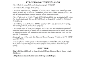 Quyết định 64/QĐ-UBND 2020 phê duyệt kế hoạch sử dụng đất thành phố Tuyên Quang Tuyên Quang