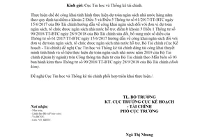 Công văn 2598/BTC-KHTC 2020 công khai tình hình thực hiện dự toán ngân sách năm 2019