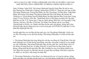 Thông báo 118/TB-VPCP 2020 kết luận Thủ tướng Chính phủ về phòng chống dịch COVID-19