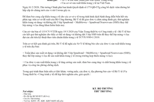 Công văn 1485/BYT-TB-CT 2020 sử dụng vật liệu thay thế lớp màng lọc trong khẩu trang y tế