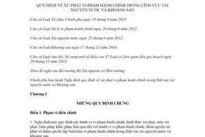 Nghị định 36/2020/NĐ-CP xử phạt vi phạm hành chính trong lĩnh vực tài nguyên nước và khoáng sản