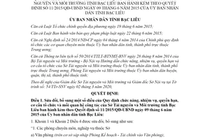 Quyết định 06/2020/QĐ-UBND sửa đổi Quy định chức năng nhiệm vụ Sở Tài nguyên tỉnh Bạc Liêu