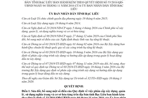 Quyết định 09/2020/QĐ-UBND sửa đổi Quy định xây dựng quản lý sử dụng nghĩa trang tỉnh Bạc Liêu