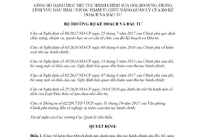 Quyết định 402/QĐ-BKHĐT 2020 công bố danh mục thủ tục hành chính lĩnh vực đấu thầu