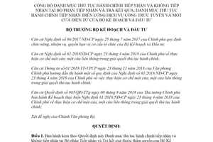 Quyết định 406/QĐ-BKHĐT 2020 công bố thủ tục hành chính tiếp nhận tại Bộ phận Tiếp nhận