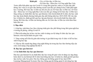 Công văn 1061/BGDĐT-GDTrH 2020 dạy học qua Internet trong thời gian nghỉ học ở trường vì Covid 19