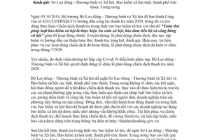 Công văn 970/LĐTBXH-TTr 2020 thực hiện chiến dịch thanh tra trong lĩnh vực bảo hiểm xã hội