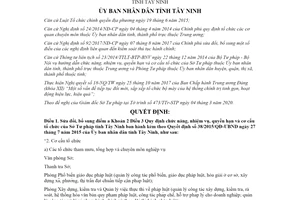 Quyết định 08/2020/QĐ-UBND sửa đổi Khoản 2 Điều 3 Quy định chức năng Sở Tư pháp Tây Ninh