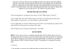 Quyết định 409/QĐ-BTC 2020 tài sản đơn vị sự nghiệp công lập