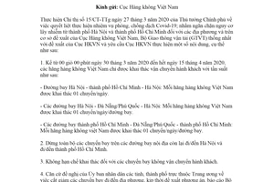 Công văn 2915/BGTVT-VT 2020 tiếp tục thực hiện Chỉ thị 15/CT-TTg