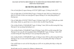 Quyết định 918/QĐ-BCT 2020 gia hạn áp dụng biện pháp tự vệ đối với sản phẩm phôi thép